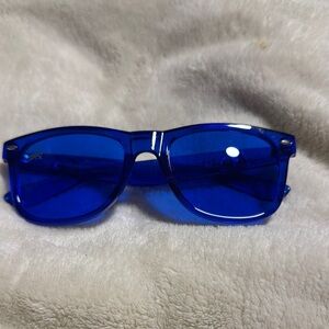 Vibrant Blue Happy Glasses